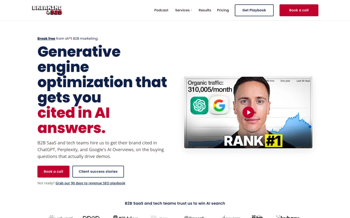 Breaking B2B generative engine optimization page, screenshot taken 4 October 2026