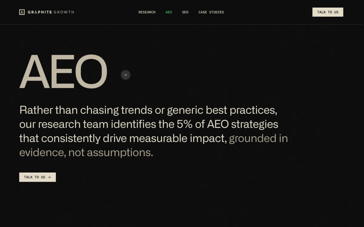 Graphite AEO page, screenshot taken 4 October 2026