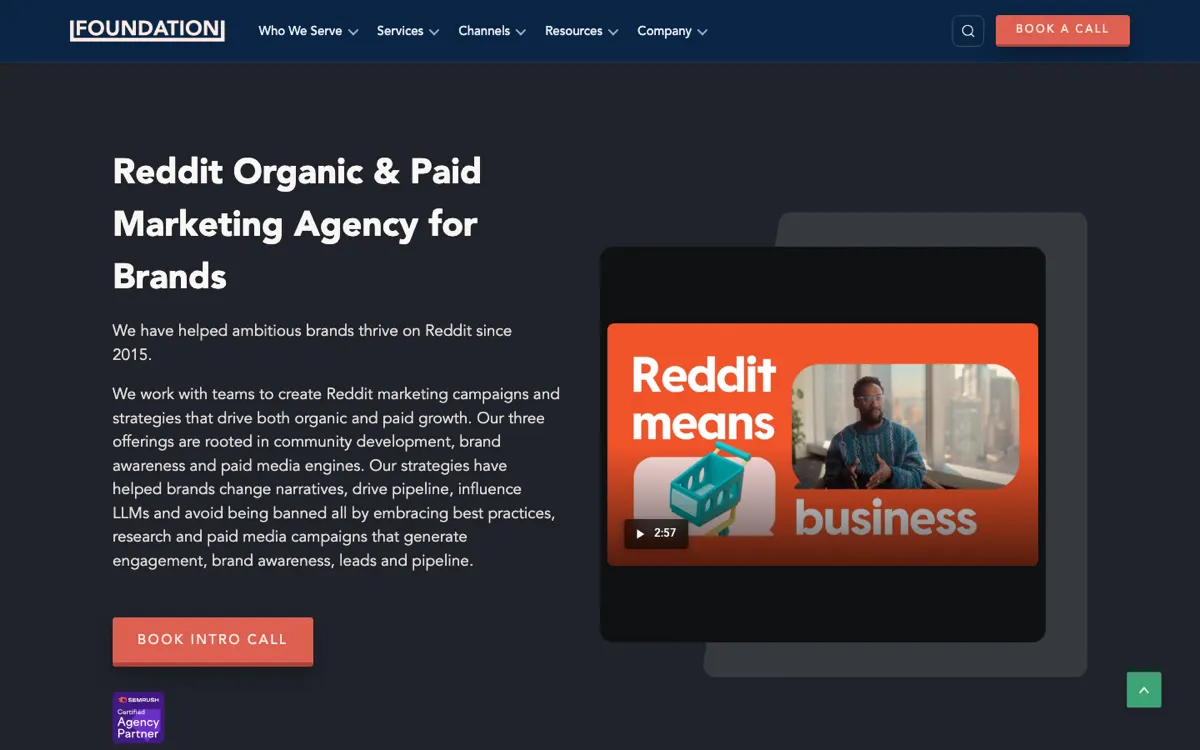 Foundation Reddit service page, screenshot taken 15 September 2026