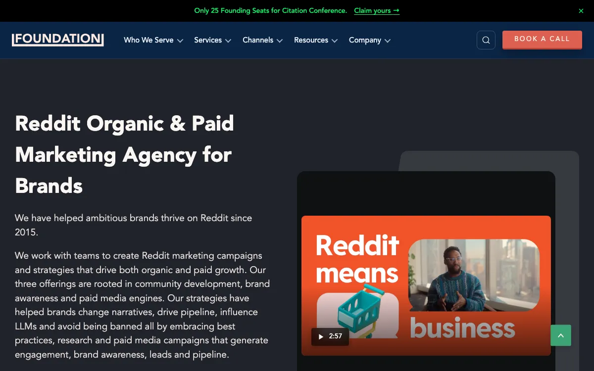 Foundation Reddit service page, screenshot taken 4 October 2026