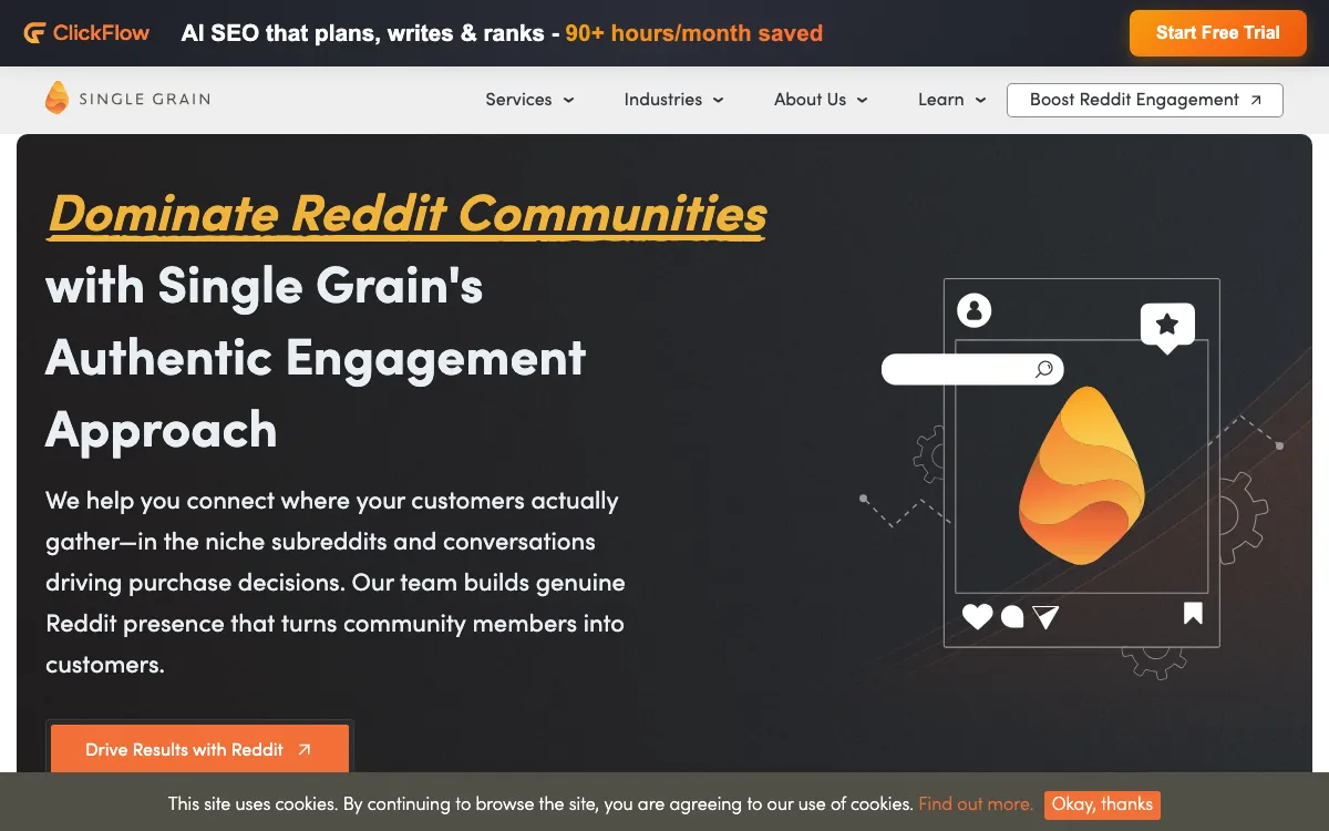 Single Grain Reddit service page, screenshot taken 4 October 2026