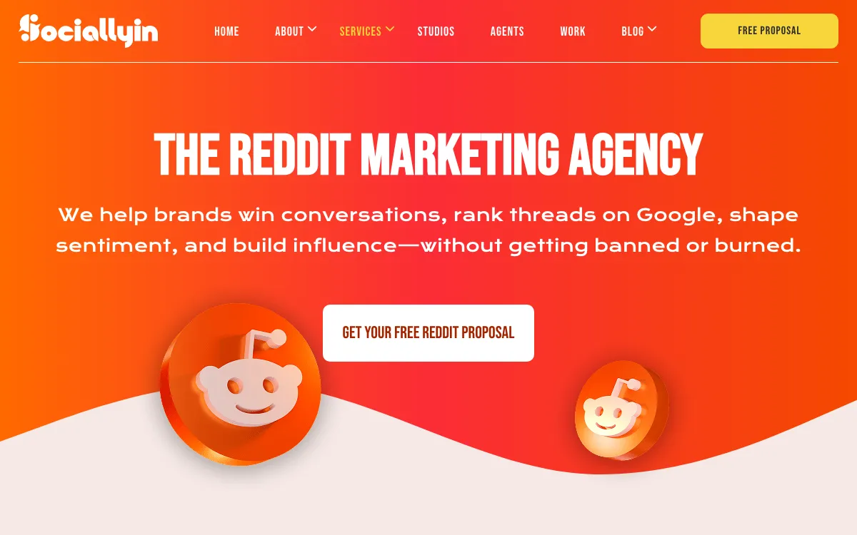 Sociallyin Reddit service page, screenshot taken 4 October 2026