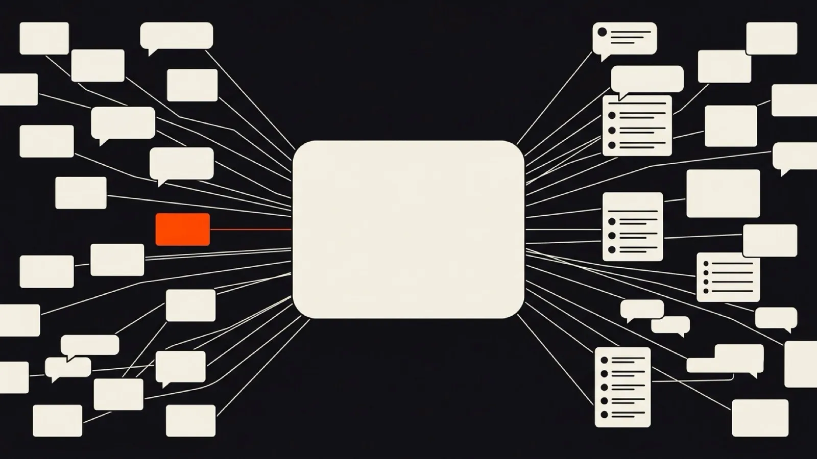 Dozens of web pages, threads and roundups feeding a single AI answer, one page highlighted