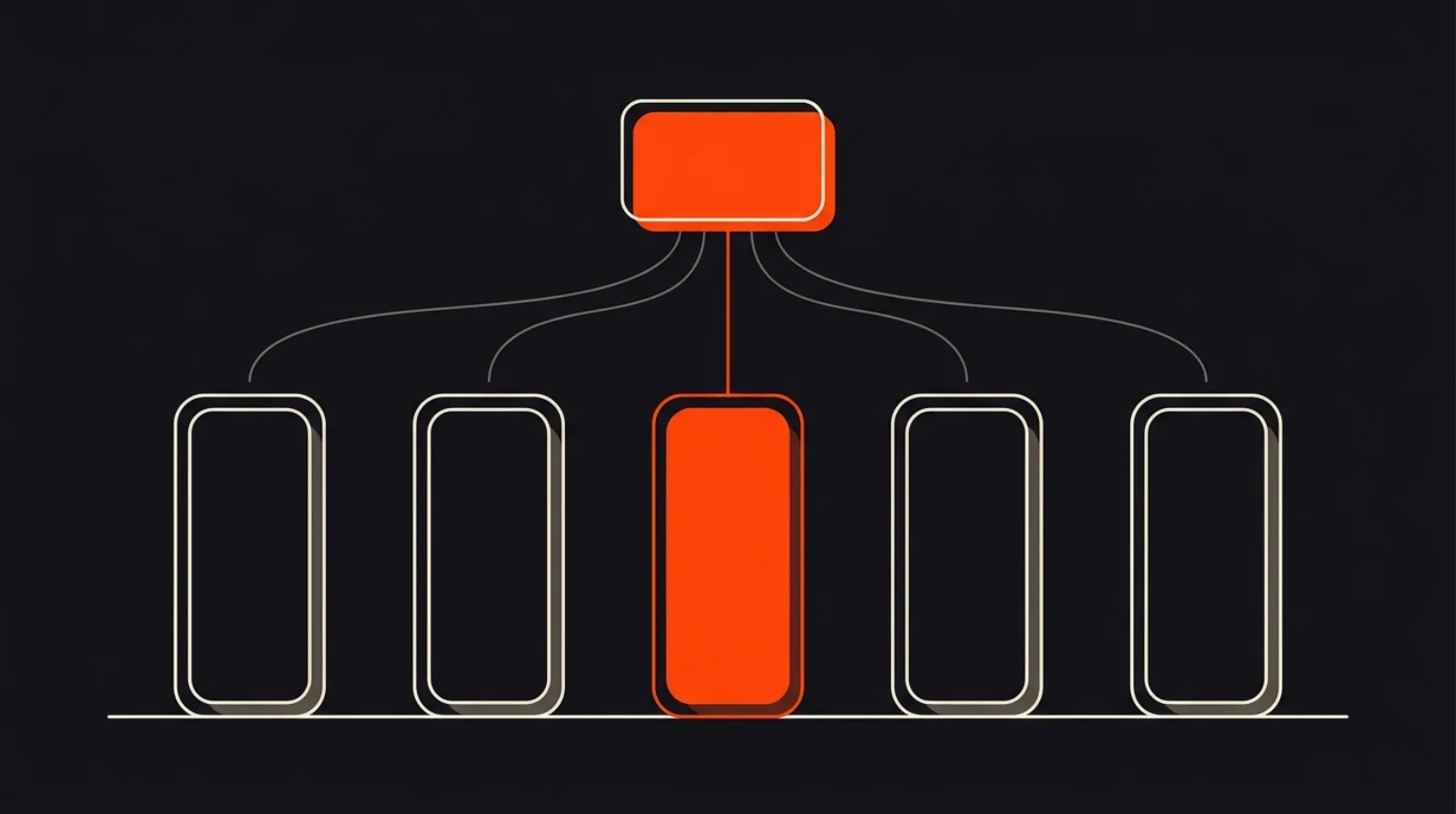 Five inputs feeding a single AI-answer node, the middle one highlighted